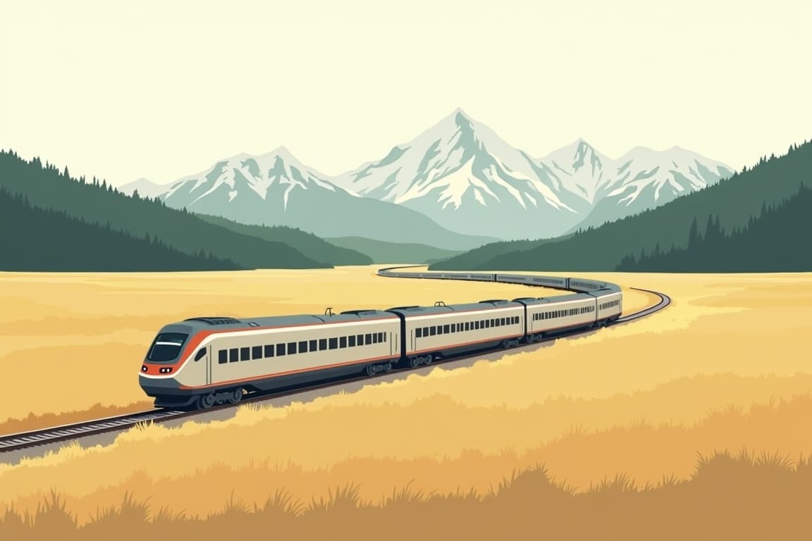 Illustration of Prairie to the Canadian Rockies