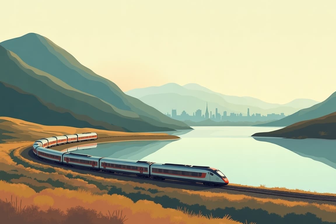 Illustration of Premier Round Scotland by Train