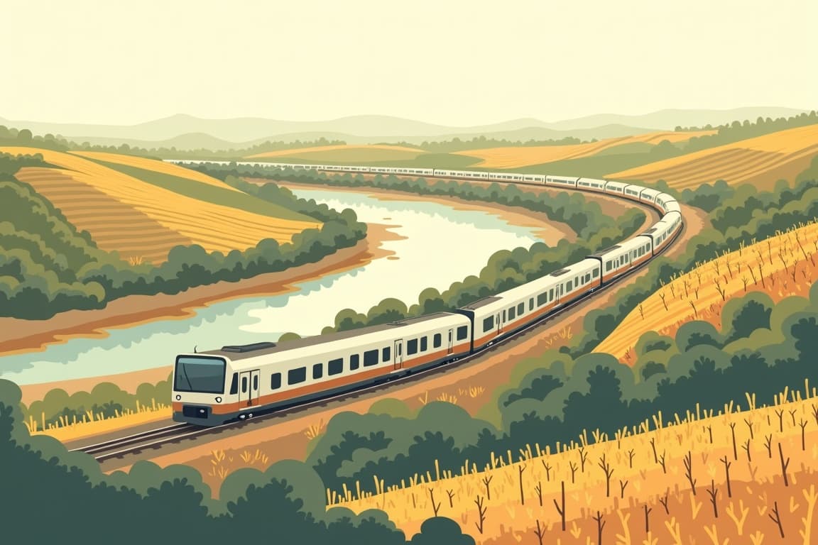 Illustration of Rail tour in Occitania