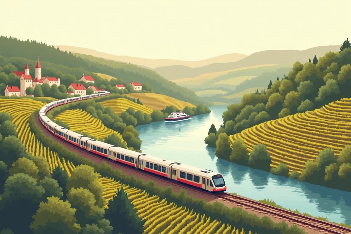 Illustration of Rhine in Flames & Moselle