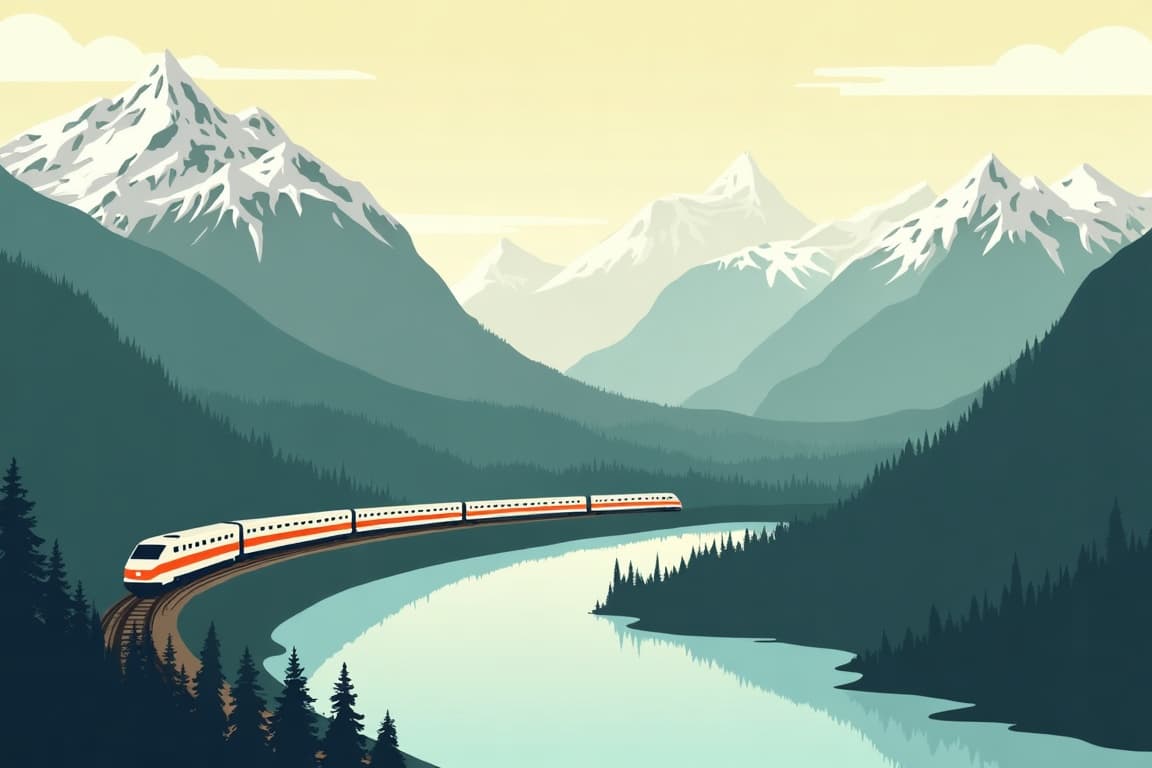 Illustration of Rockies Highlights Circle Journey
