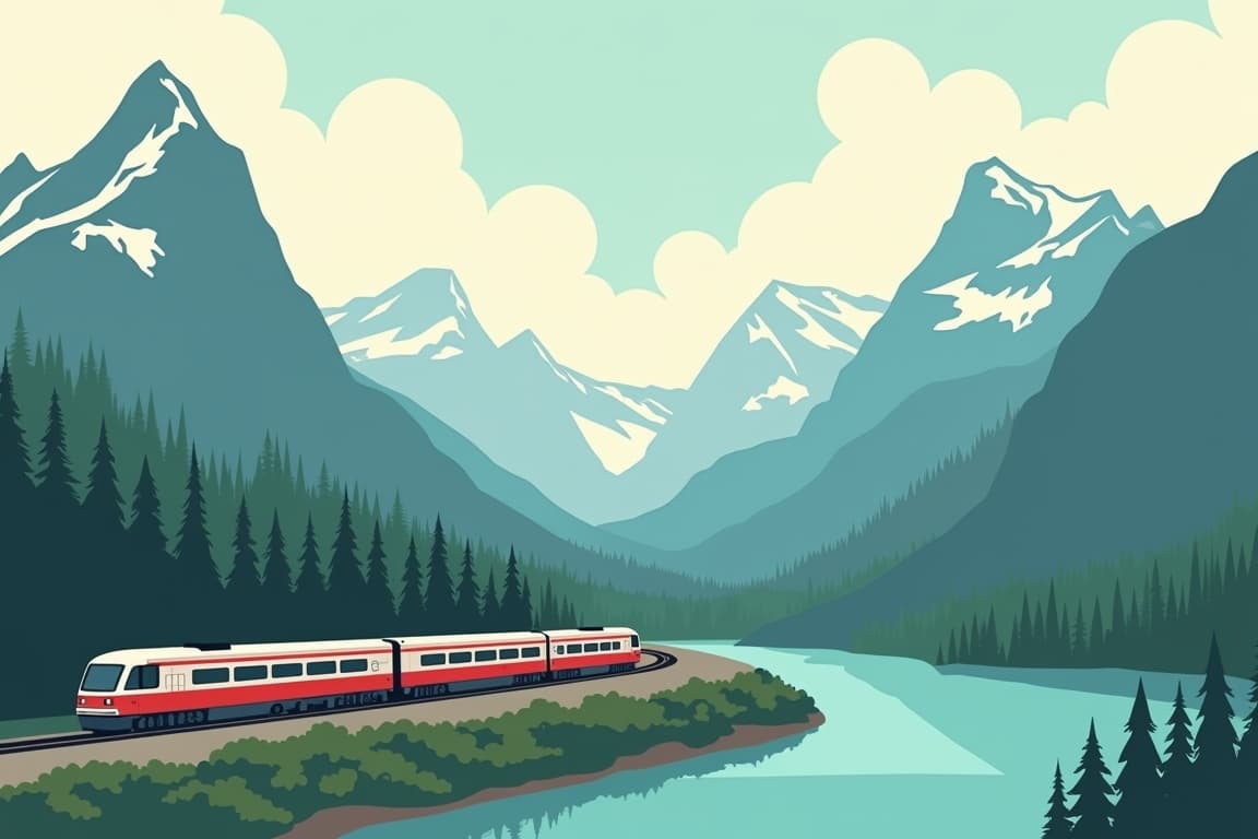 Illustration of Rocky Mountaineer: Jasper & Banff