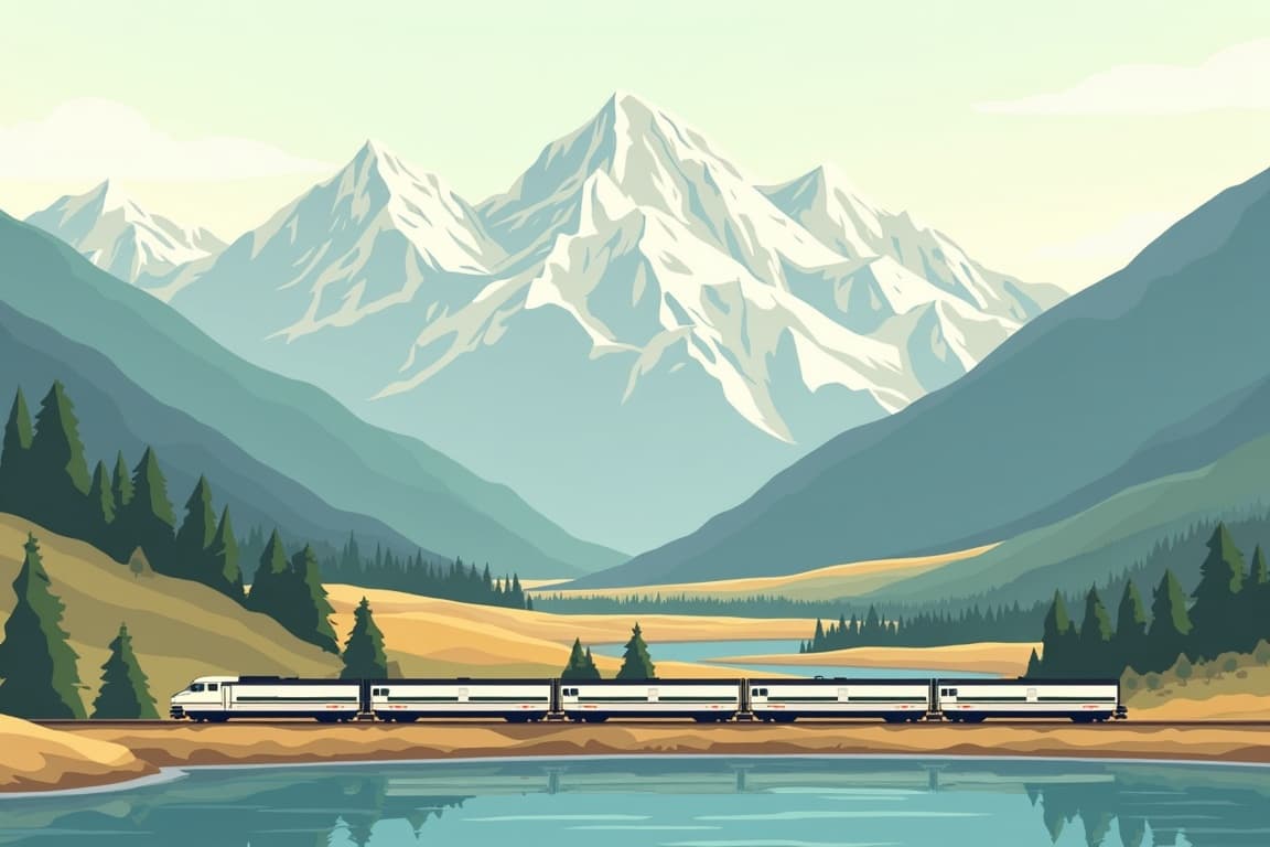 Illustration of Rocky Mountains to Yellowstone