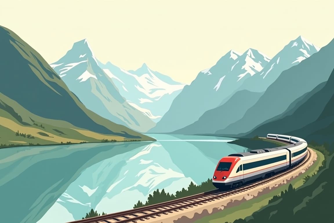 Illustration of Rome and Classic Switzerland