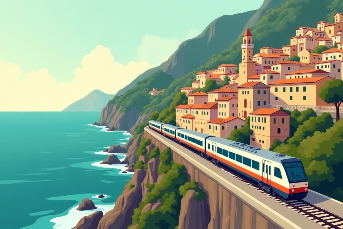 Illustration of Rome and the Italian Riviera