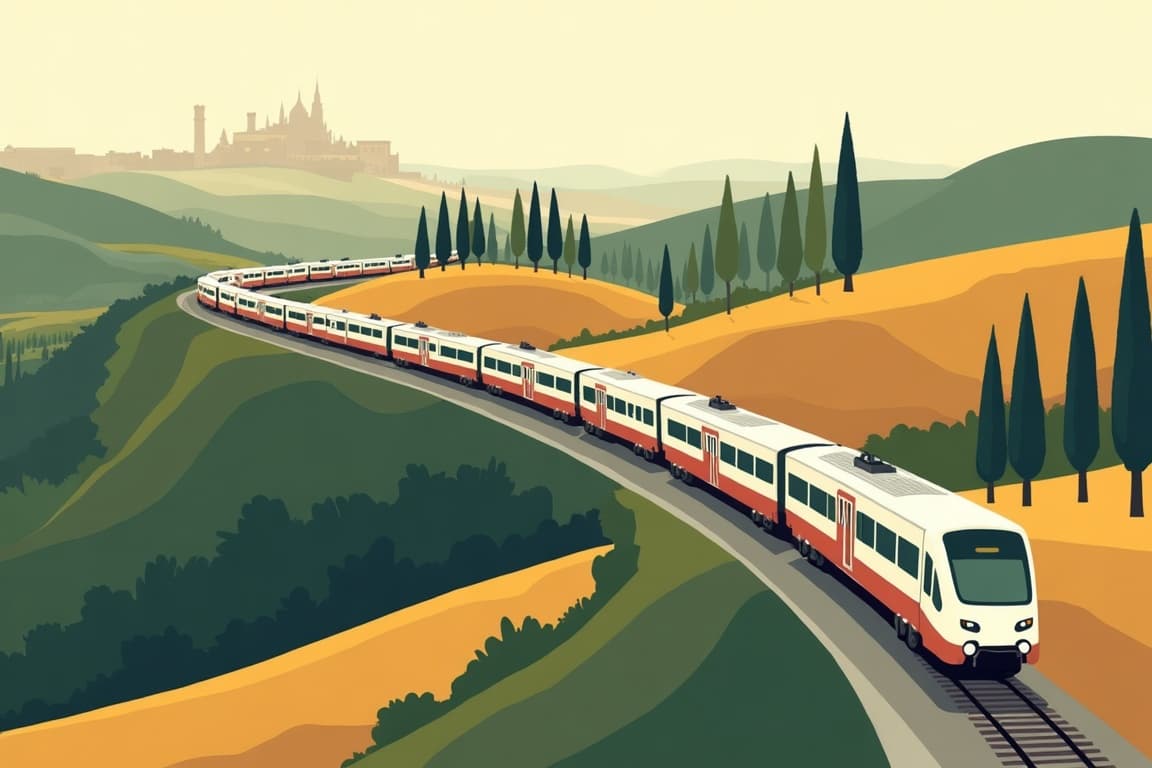 Illustration of Rome and Tuscany