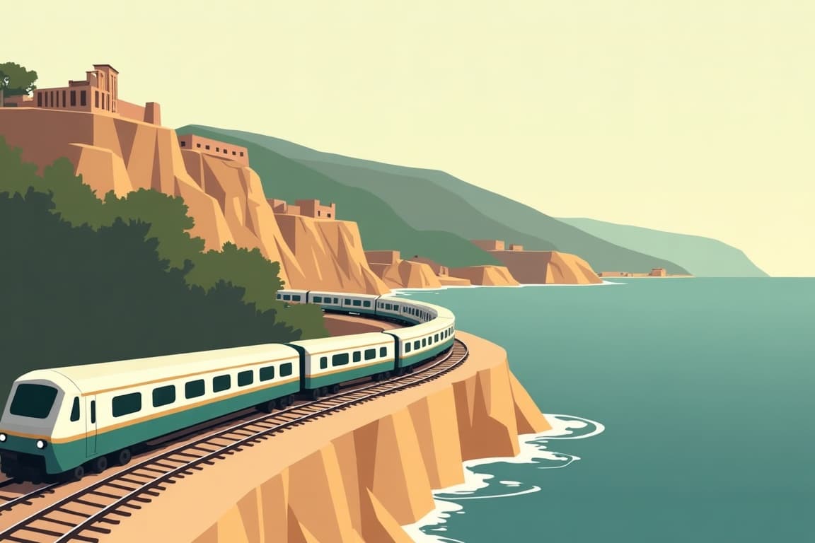 Illustration of Rome, Athens, Santorini, and Crete