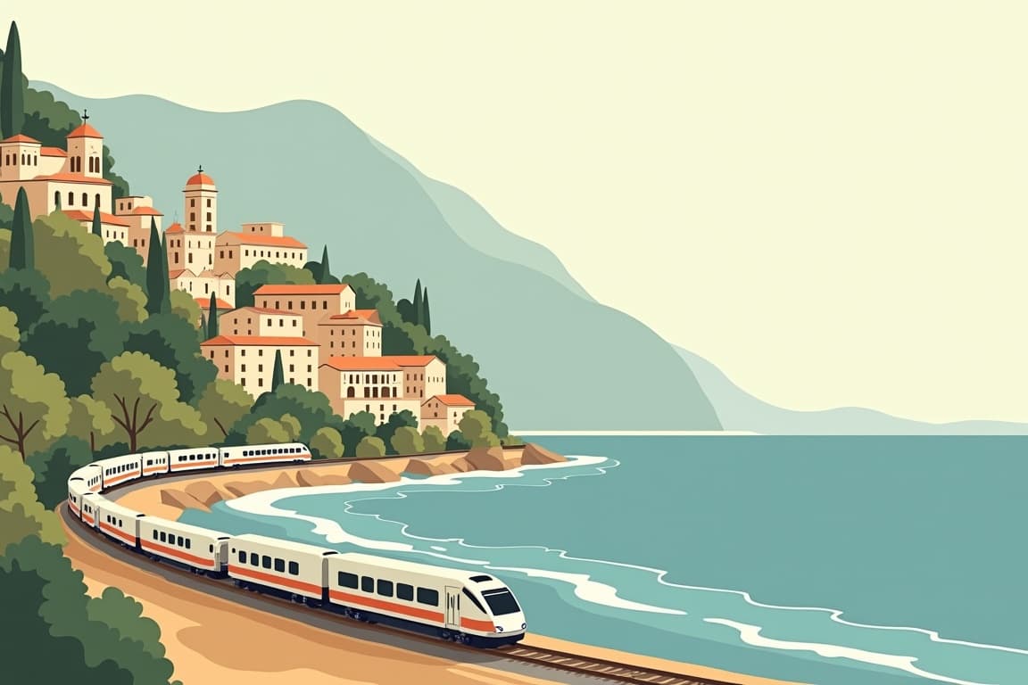 Illustration of Rome, Florence, and Cinque Terre
