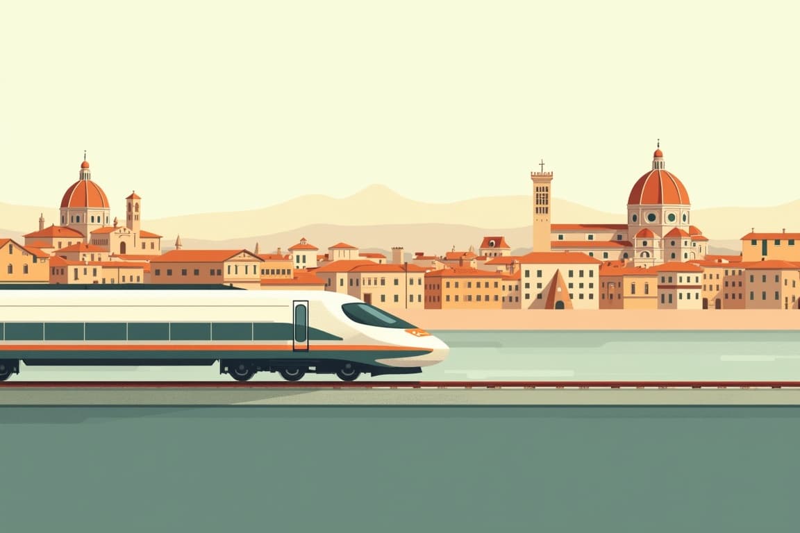 Illustration of Rome, Florence and Pisa