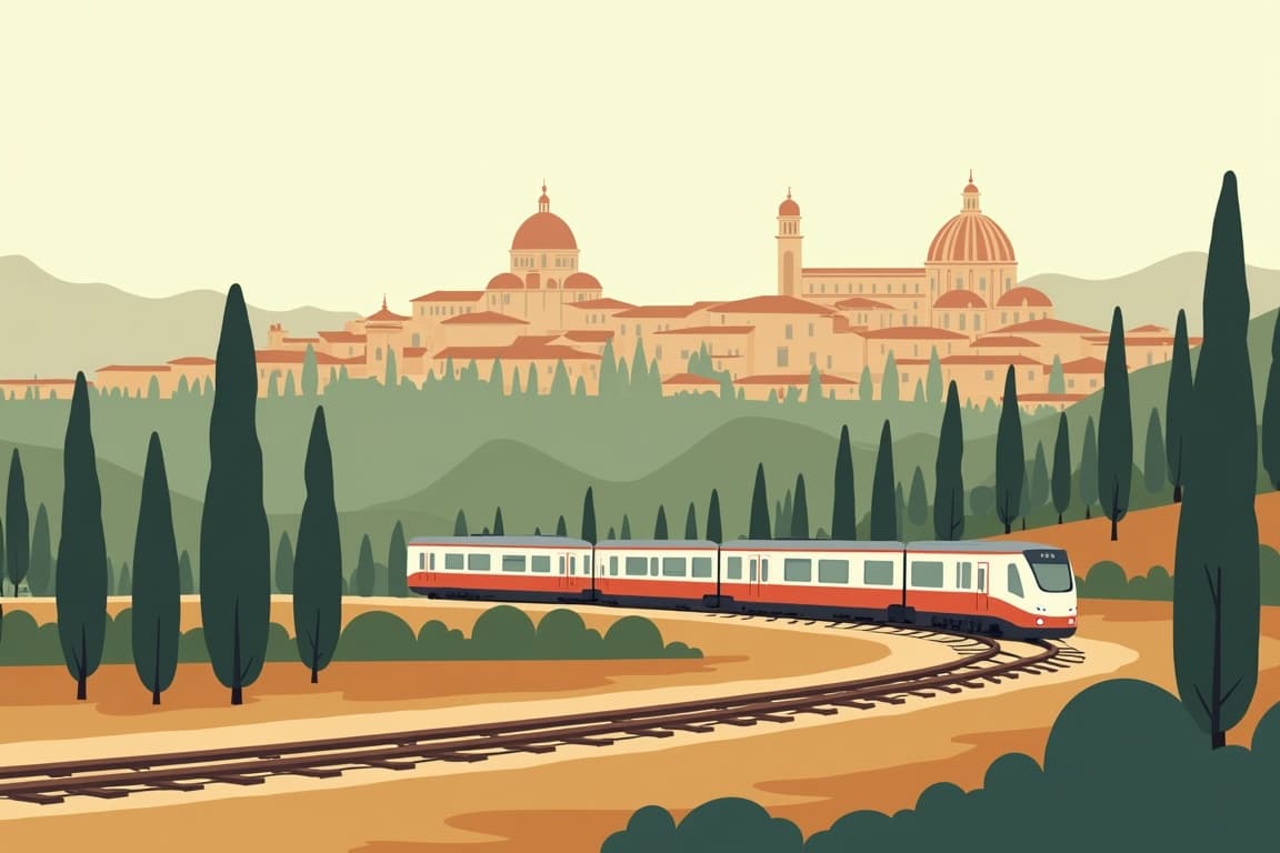 Illustration of Rome, Florence, and Venice