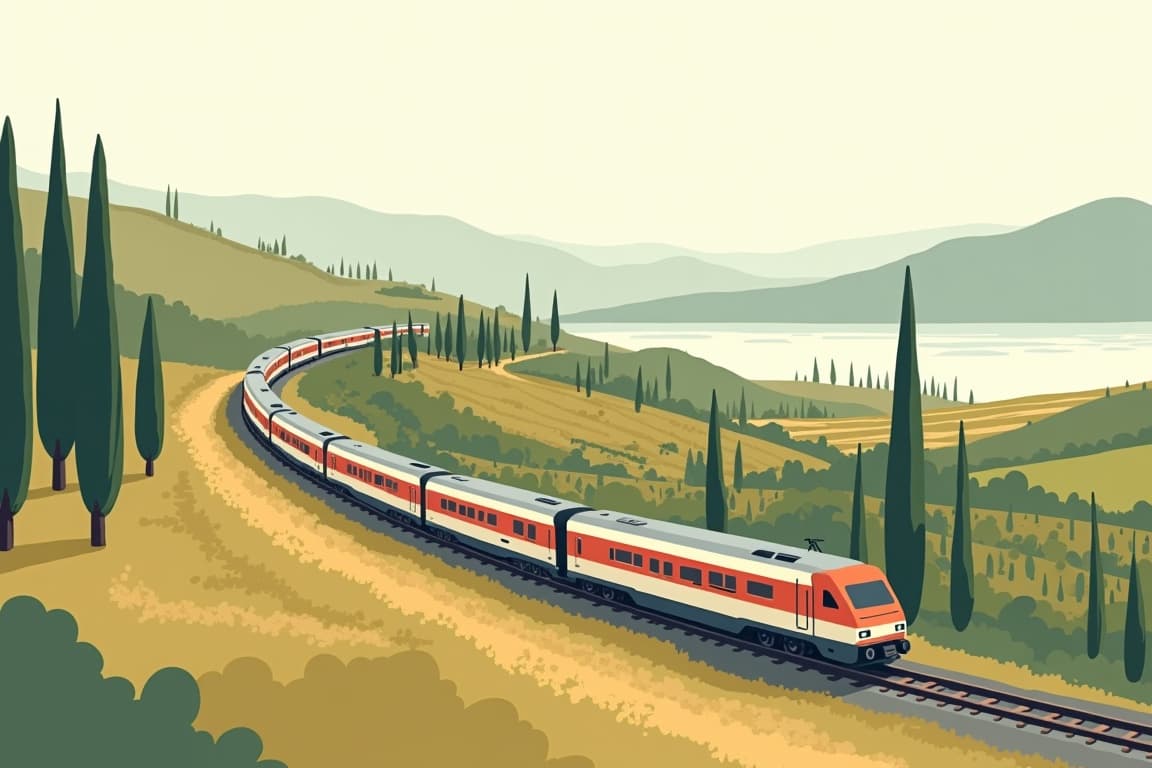 Illustration of Rome, Florence, Como, and Milan
