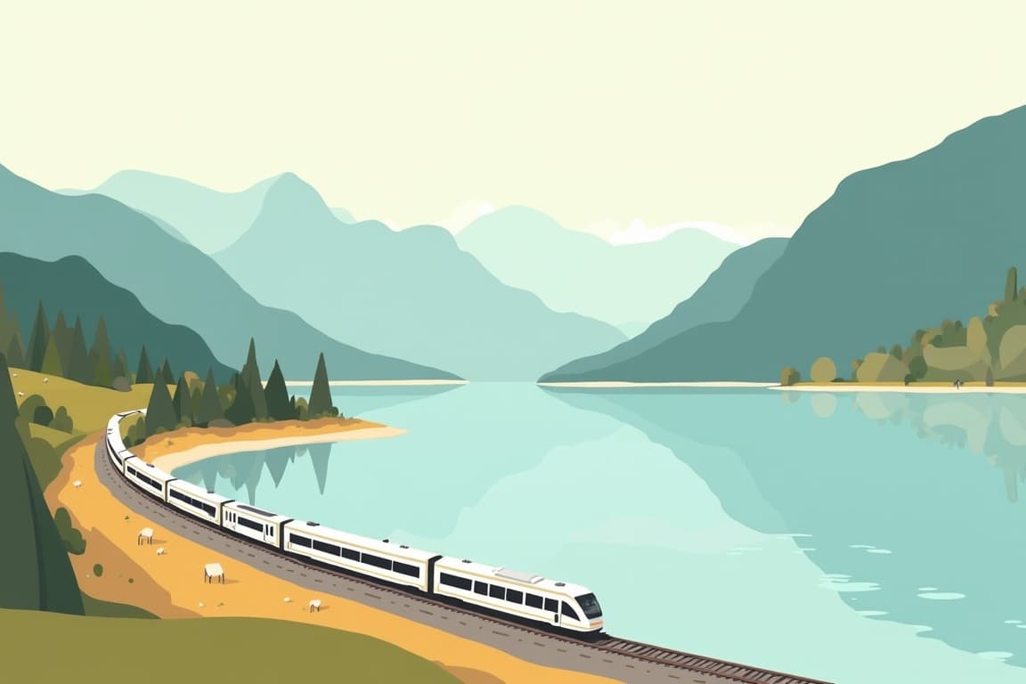Illustration of Rome, Lake Como, and Zurich
