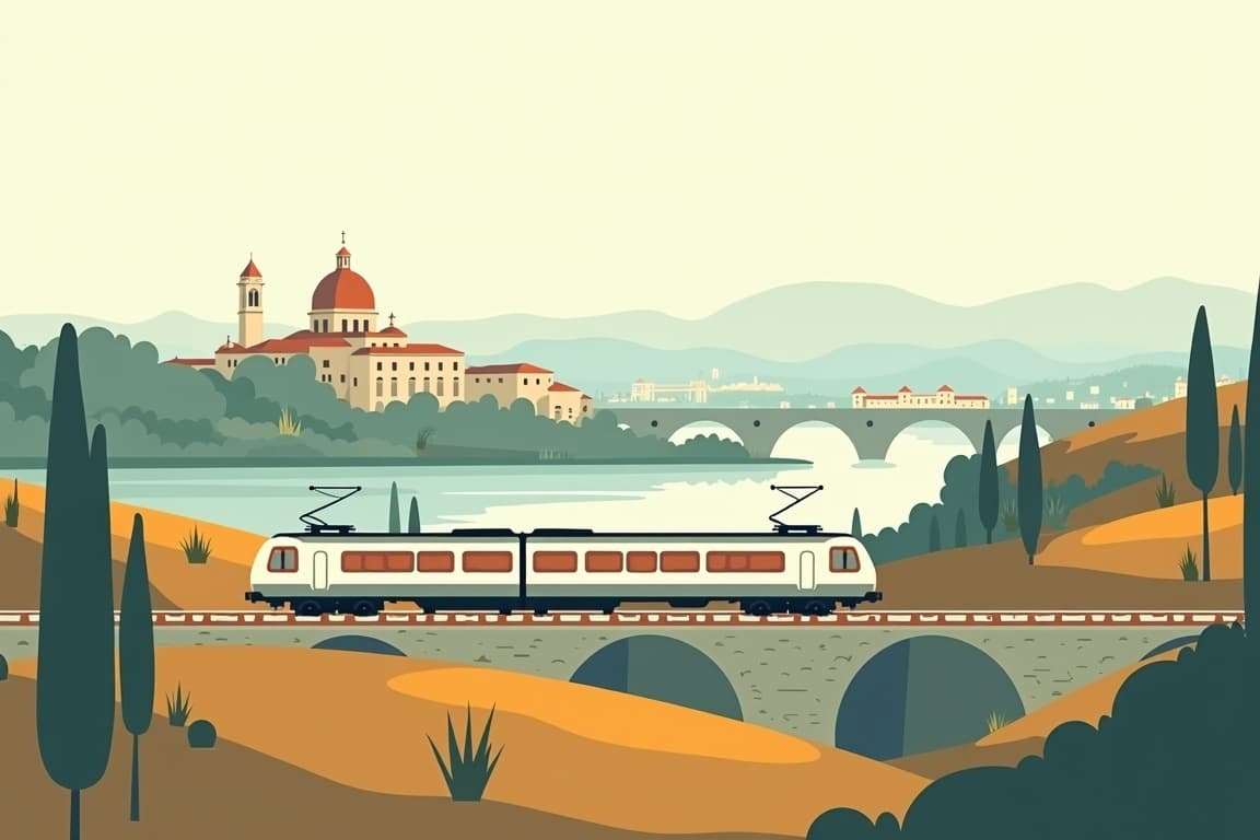 Illustration of Rome, Venice, Florence, and Sorrento