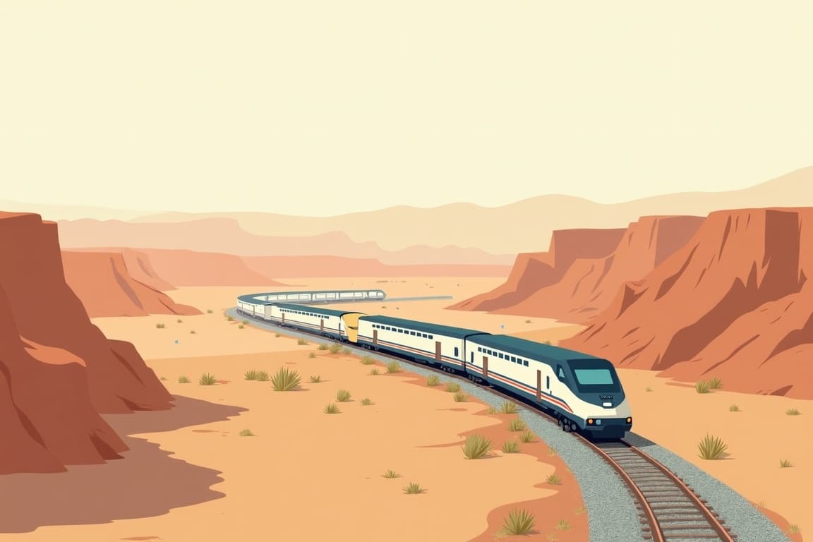 Illustration of Route 66 by Rail