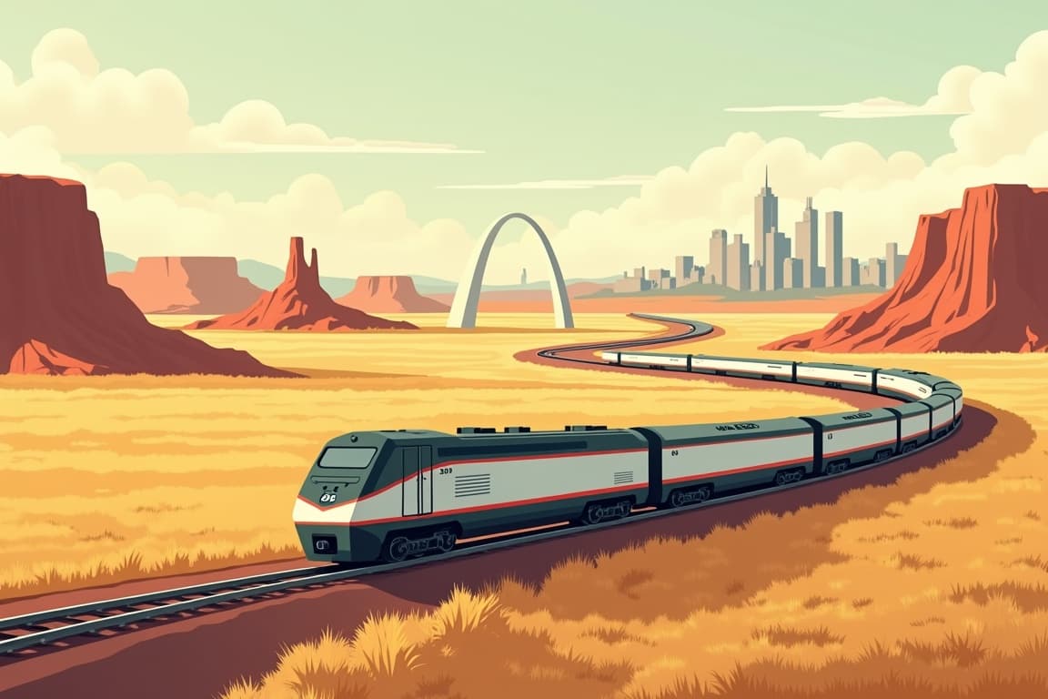 Illustration of Route 66 by Rail