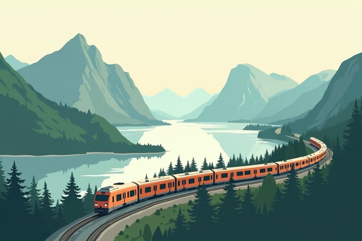 Illustration of Scandinavia by Rail