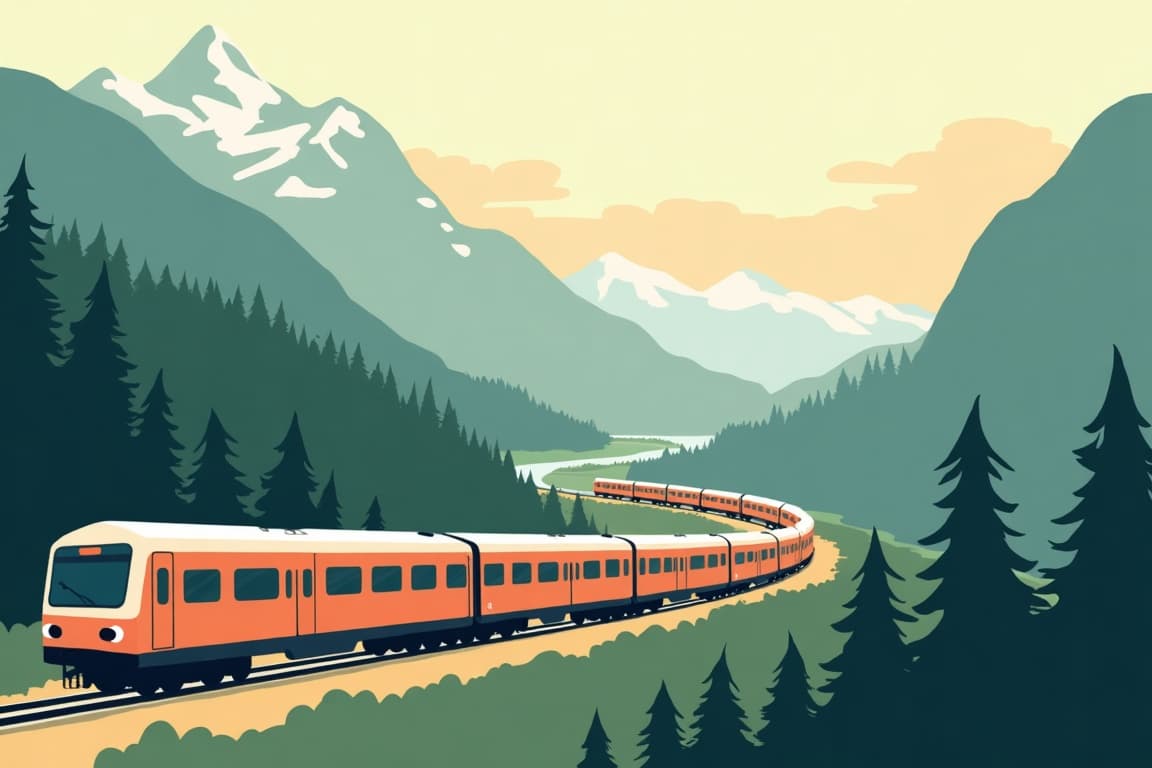 Illustration of Scandinavia by Sleeper Train