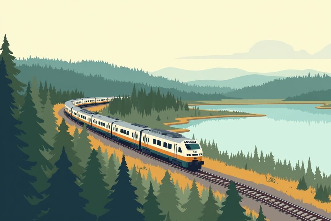Illustration of Scenic Sweden: The Inlandsbanan