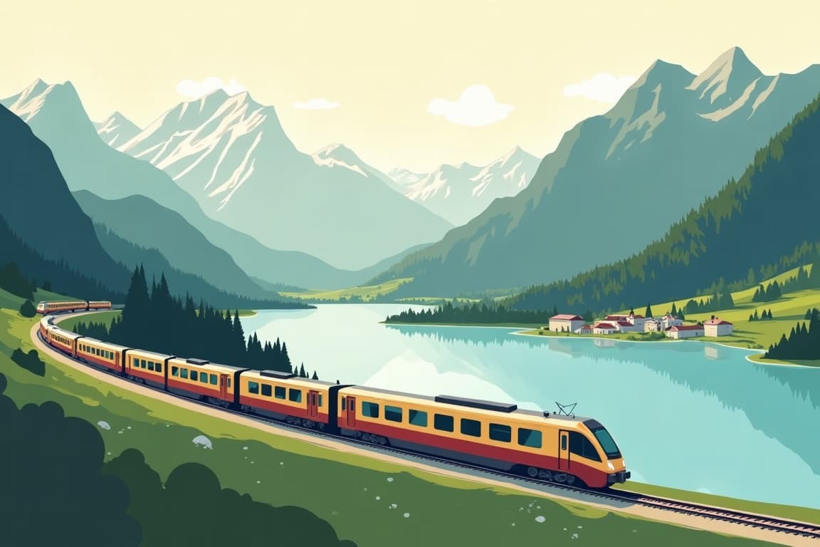 Illustration of Scenic Switzerland from Frankfurt
