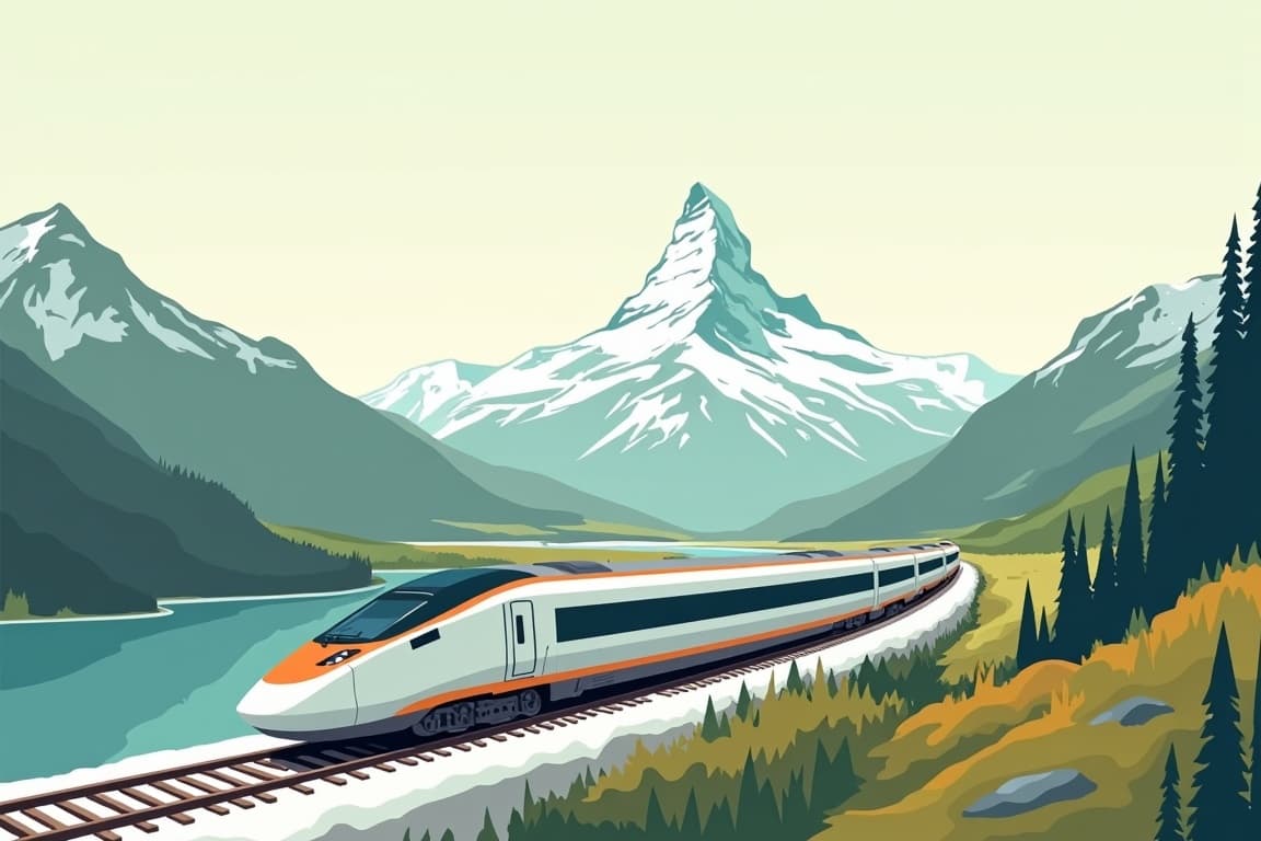 Illustration of Scenic Switzerland from London