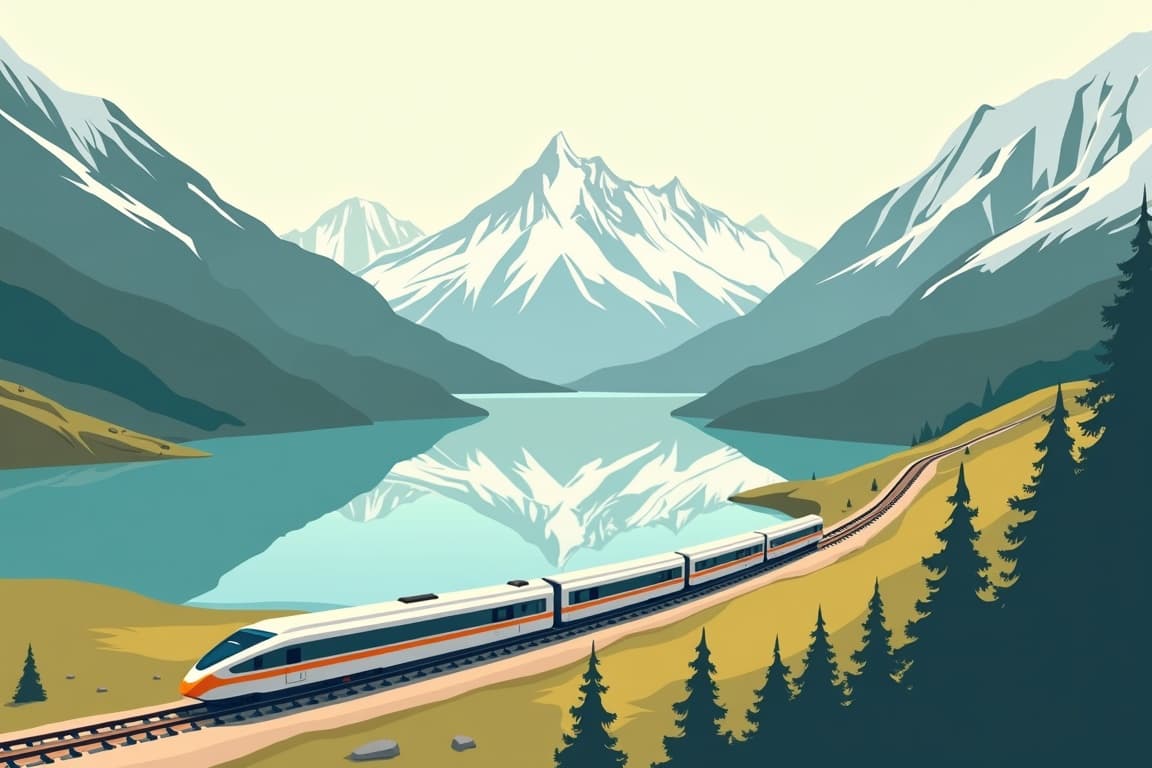 Illustration of Scenic Switzerland from Zurich