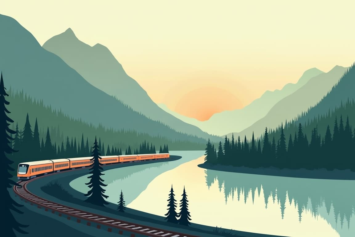 Illustration of Scenic Wonders Across Canada