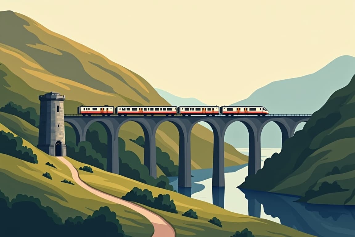 Illustration of Scotland’s West Coast by Rail