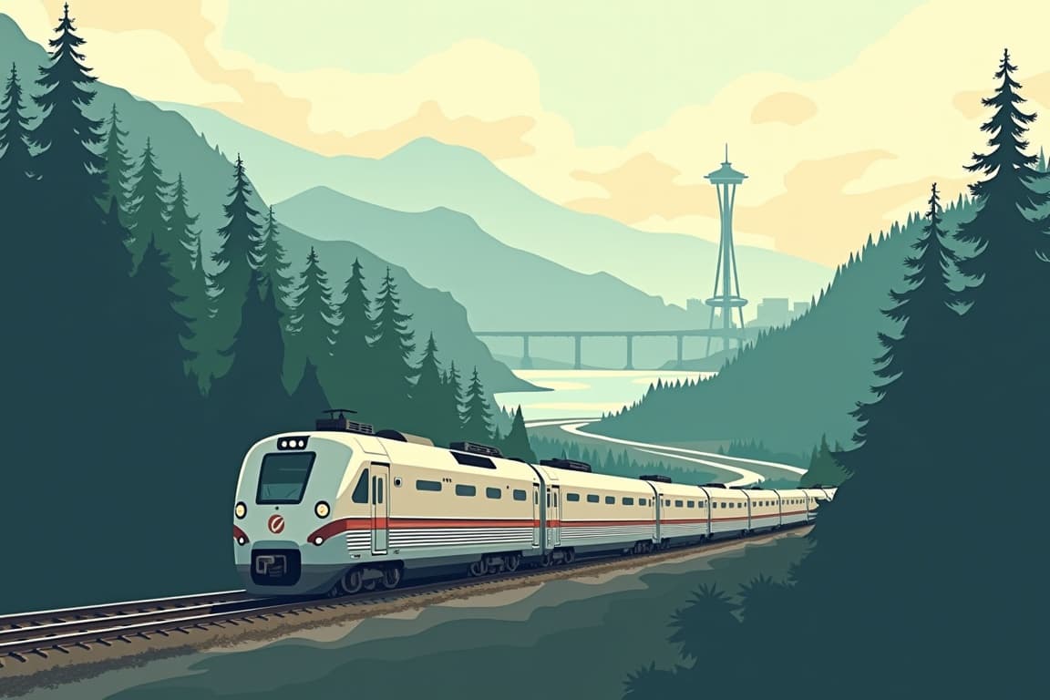 Illustration of Seattle and San Francisco