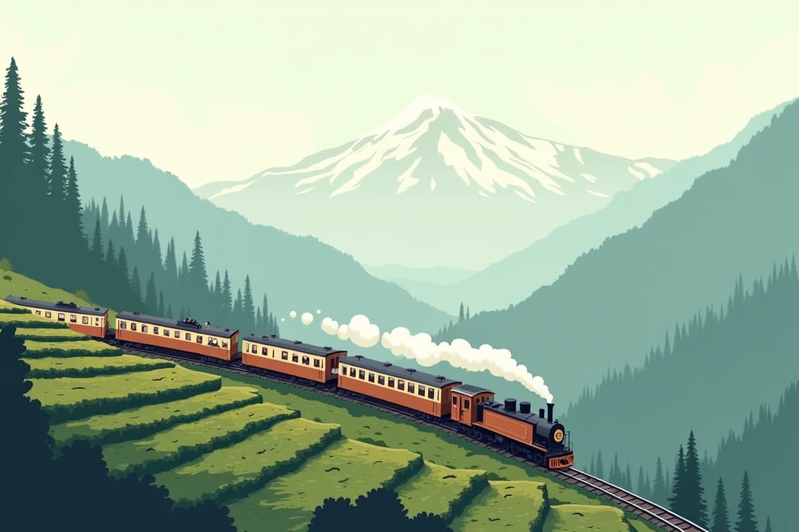Illustration of Sikkim and the Darjeeling Railway