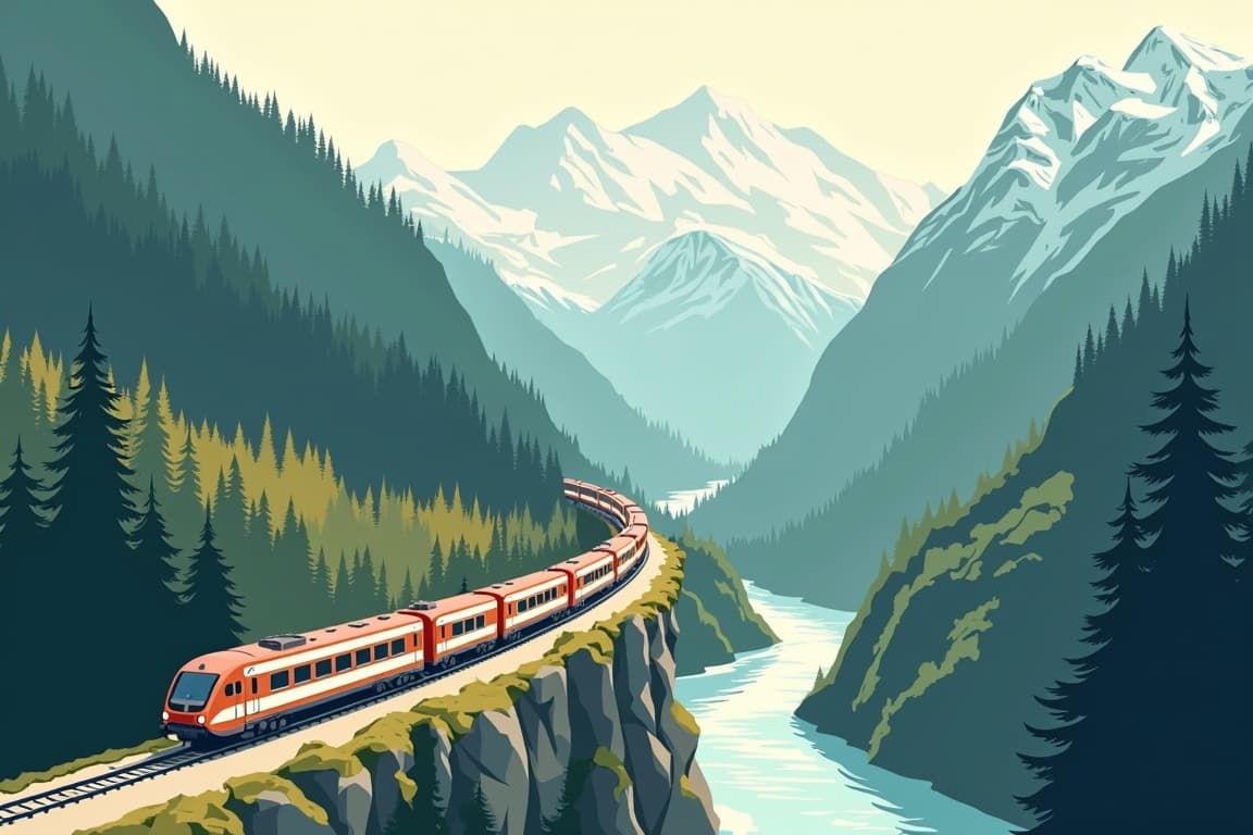 Illustration of Simply Glacier & Bernina Express