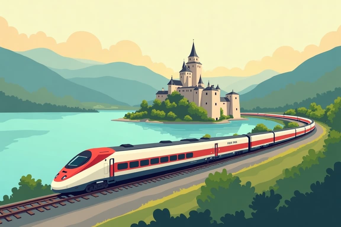 Illustration of Sirmione on Lake Garda
