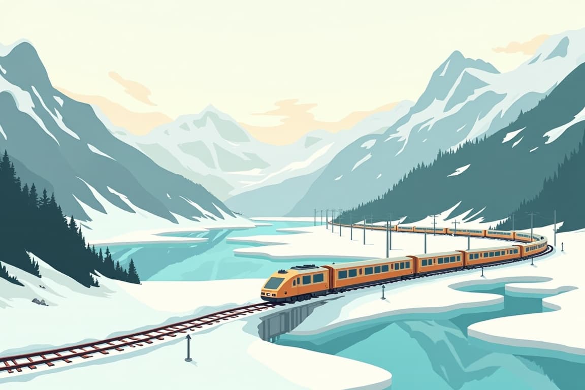 Illustration of Snow on the Alps