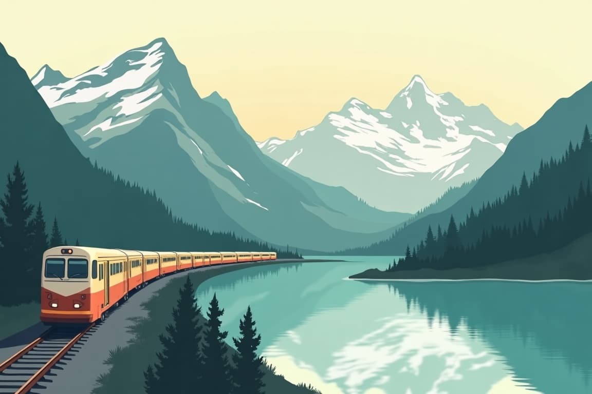 Illustration of Snow Train to the Rockies