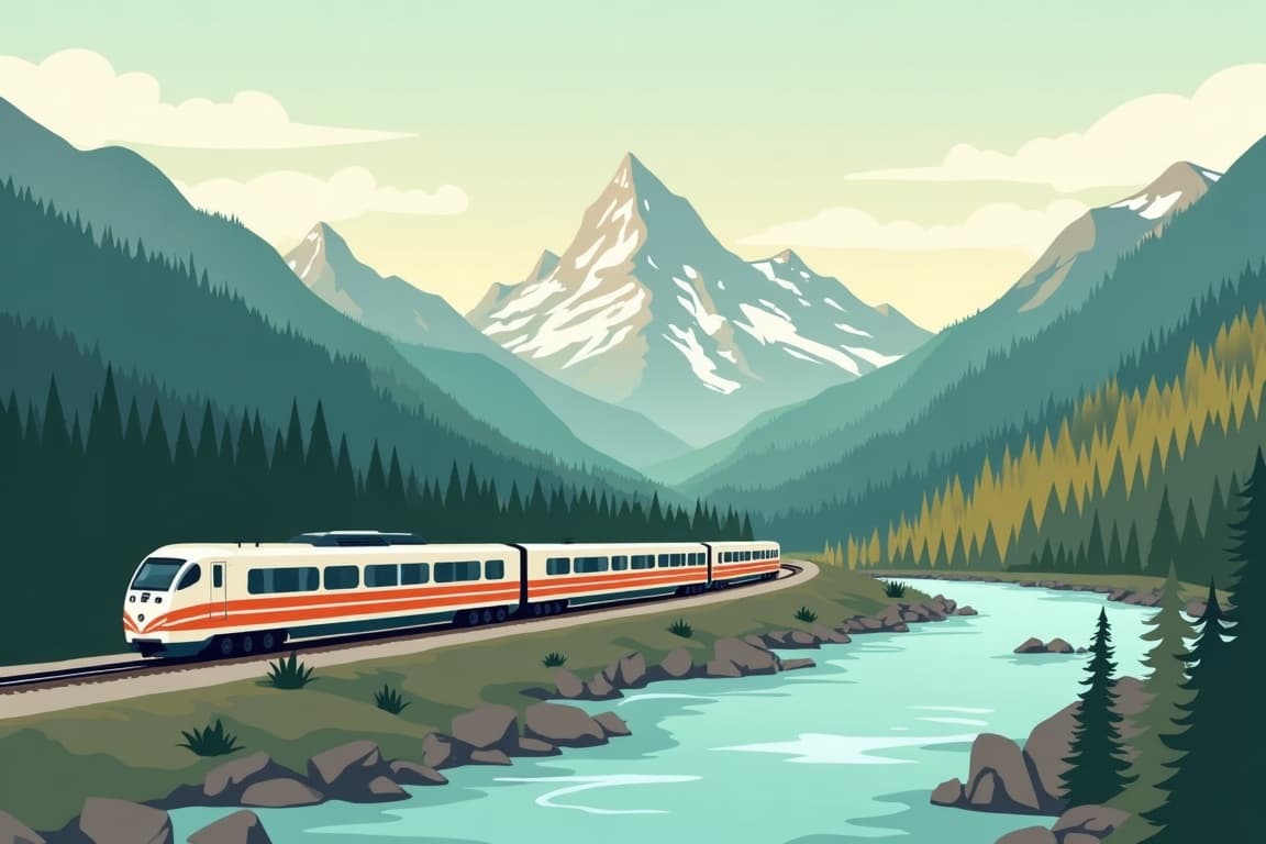 Illustration of Springtime in the Rockies