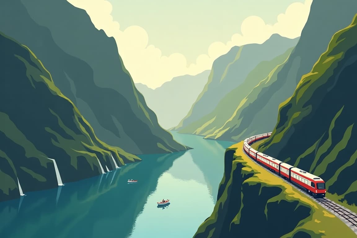 Illustration of Stunning Railways of Norway