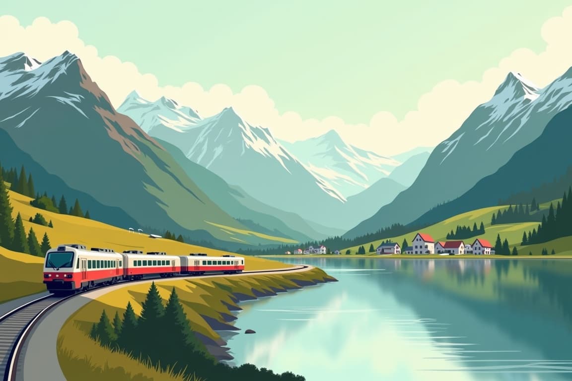 Illustration of Swiss Alpine Dream