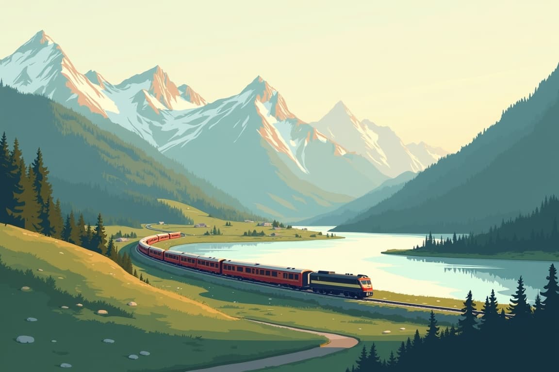 Illustration of Swiss Rail Adventure