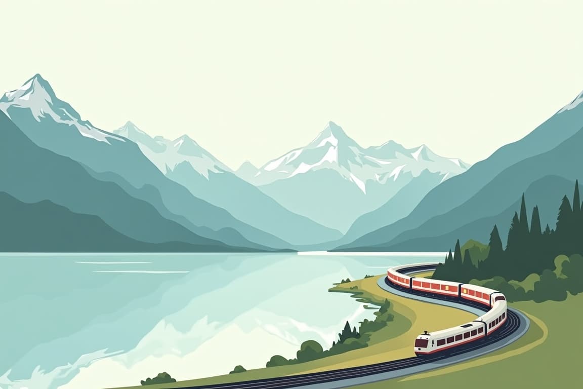 Illustration of Switzerland’s Lake Lucerne