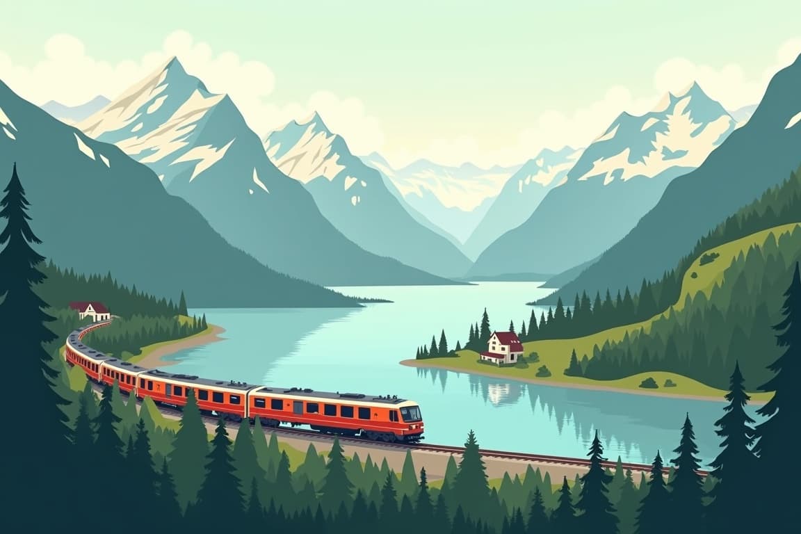 Illustration of Switzerland's Natural Wonders