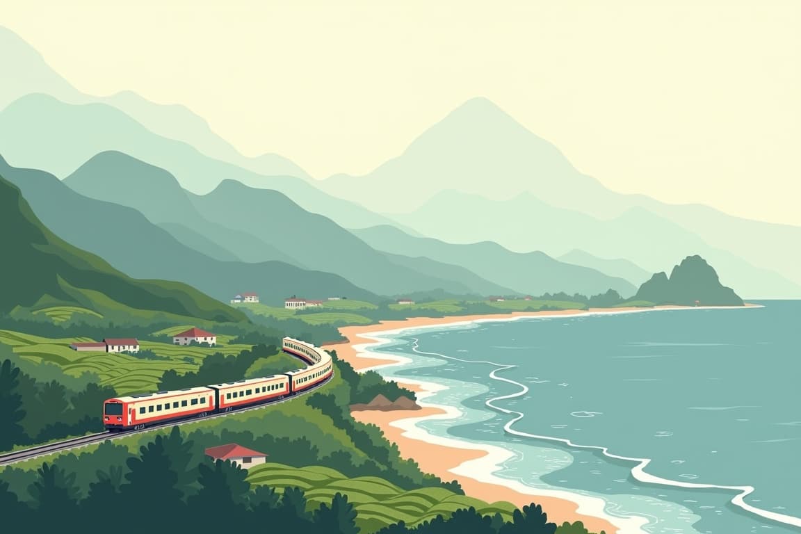 Illustration of Taiwan by Train & Kinmen Island