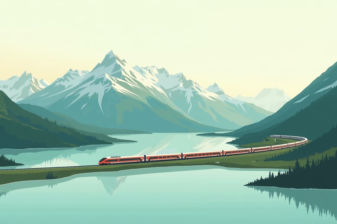 Illustration of The Alpine Sleeper Rail Journey