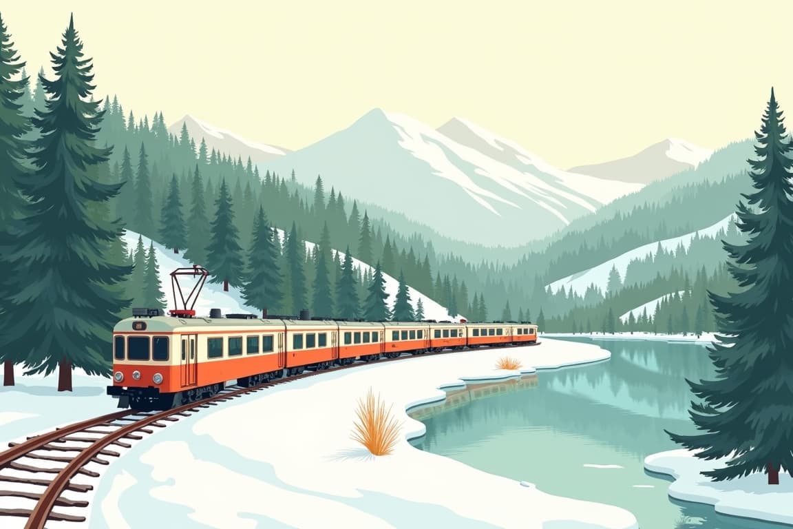 Illustration of The Harz Mountains in Winter