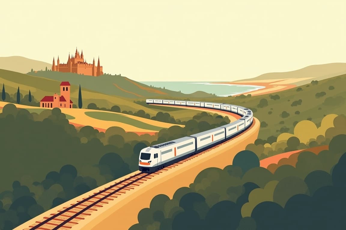 Illustration of The Pilgrim Route to Santiago