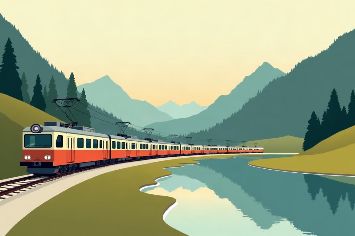 Illustration of Time Travel Through Graubünden