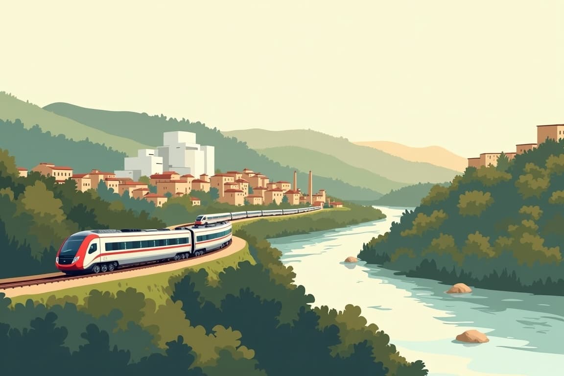 Illustration of Train journey Bilbao to Valencia