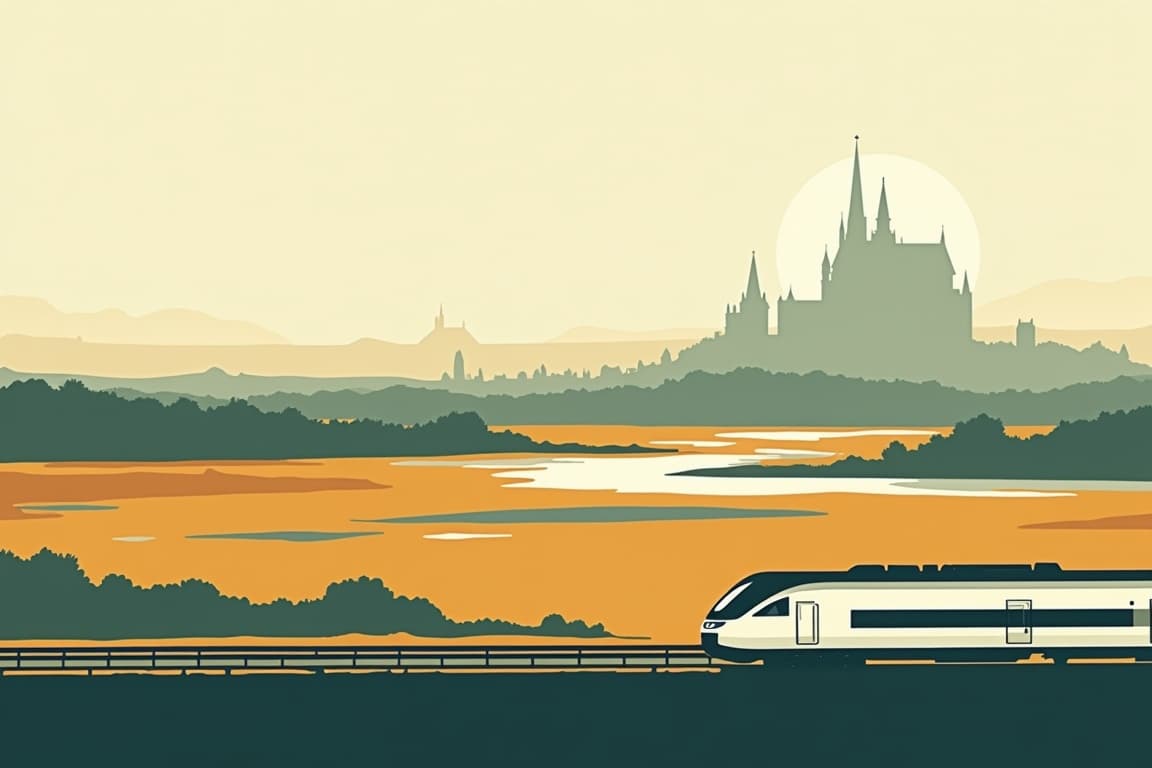 Illustration of Train Journey through Flanders