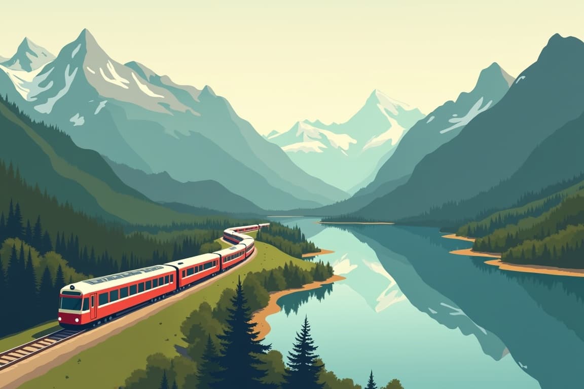 Illustration of Trans-Alpine Rail Escape