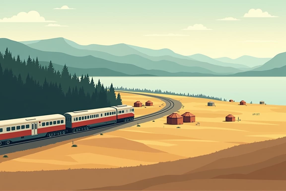 Illustration of Trans-Mongolian Express Westbound