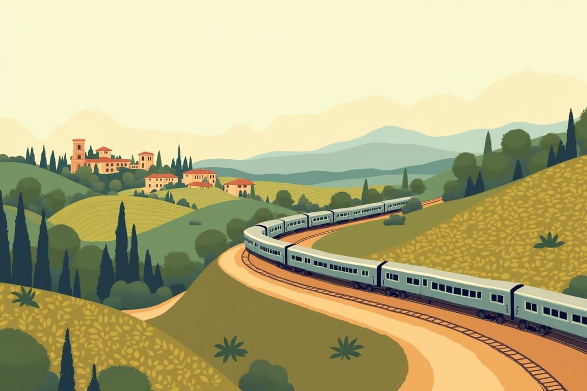 Illustration of Tuscany and the Amalfi Coast