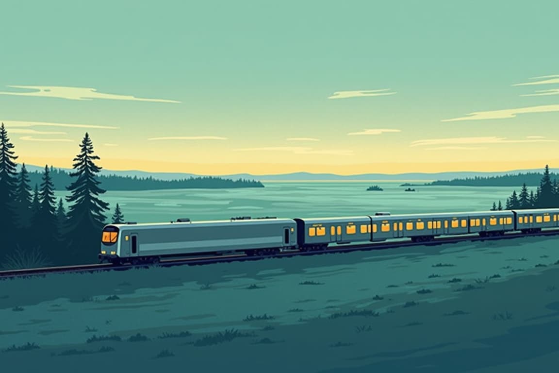 Illustration of Twilight Train - Destination Icehotel